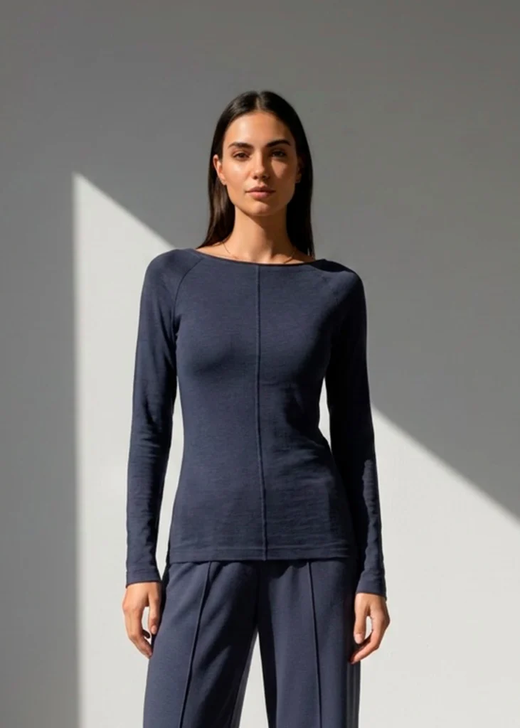 Сірий лонгслів з віскози Afina